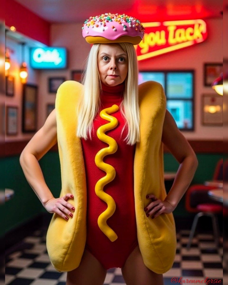 karenmckersie's tweet photo. 👩🦳🍩🌭 Happy April 1st! I hope everyone had a fun APRIL FOOLS DAY! 🤣😆🍩🌭🤣 #AprilFoolsDay #April1 #Fun #AiArt #Aprilfoolsday2026 https://t.co/YXJCpSdCkj