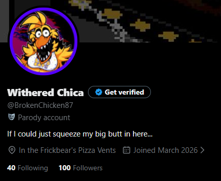 Withered Chica (@BrokenChicken87) / Posts / X