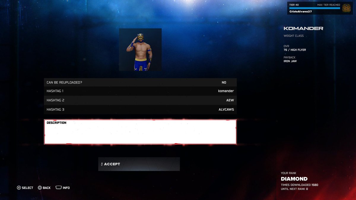 ALV27caws's tweet image. Komander para wwe2k26

#KOMANDER #wwe2k26 #aew #cmll