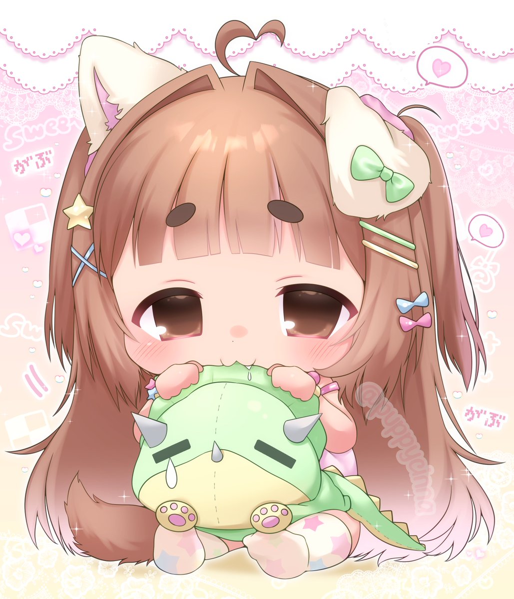 puppycinna's tweet photo. everywan better watch out!! cinna is a teething baby puppy! nom nom nom
૮꒰˵• ﻌ •˵꒱ა

⏔⏔⏔ ꒰ ᧔ෆ᧓ ꒱ ⏔⏔⏔
🖍️: @0okusuriya0 
#scribblesaur https://t.co/288acYIiVi