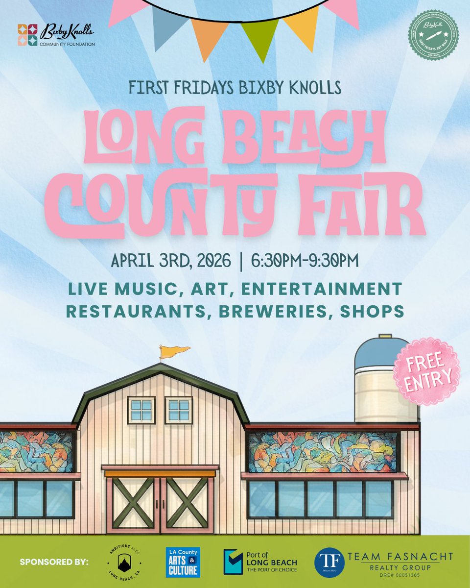 GPLongBeach's tweet image. The #AGPLB returns to Bixby Knolls for First Friday on April 3rd! Visit our booth for a chance to WIN tickets to the 2026 Acura Grand Prix of Long Beach 🏁🏆

🗓️: Friday, April 3rd from 6:30 pm - 9:30 pm

📍 The Expo Center 4321 Atlantic Ave

#BixbyKnolls #FirstFriday #ExpoCenter