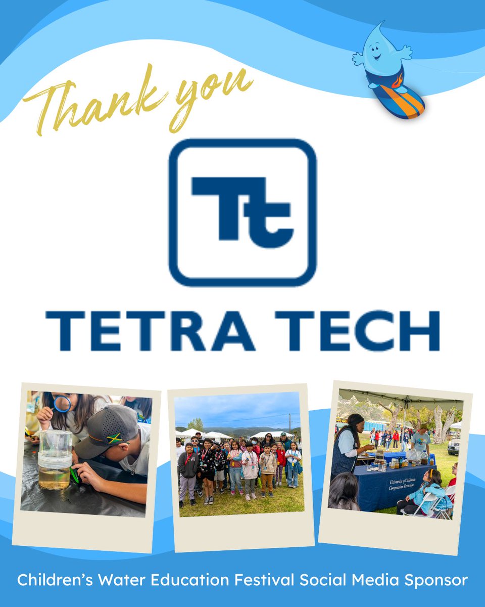 ocwaterdistrict's tweet photo. Thank you to @ocwaterfest sponsor Tetra Tech, a consulting and engineering firm focused on water, the environment, and sustainable infrastructure. Your generous support as a Groundwater Guardian sponsor will bring water education to 6,000 students. https://t.co/FfXiSWRUL6 https://t.co/qWoAp6AwK7