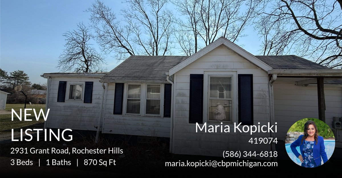 MariaKopicki's tweet photo. JUST LISTED!

Maria S Kopicki
Realtor
(586) 344-6818
President/CEO/Founder EVOLVEK12
https://t.co/0t0LtCH0gf
DONATING % OF COMMISSION TO FUND EDUCATION NEEDS. https://t.co/IZTCYXjpSe https://t.co/J2NUq9YmkB