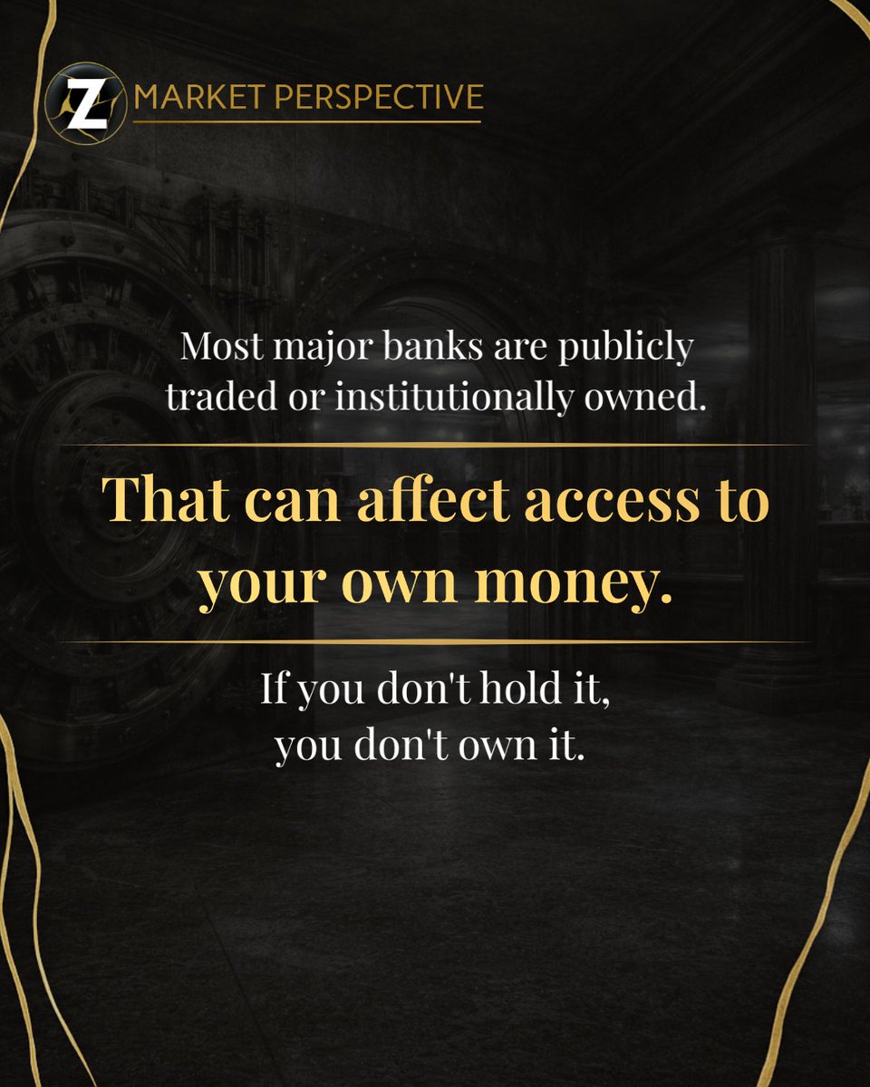 TheLynetteZang's tweet image. Most people don’t think about who owns their bank. 🏦🤔

But when banks are publicly traded or institutionally owned, those decisions aren’t always made with just the customer in mind. 

Ownership shapes access. 

If you don’t hold it, you don’t own it. 

#FinancialEducation