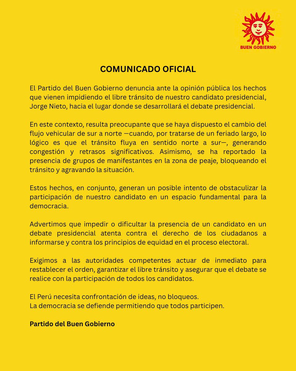 Partido del Buen Gobierno tweet media