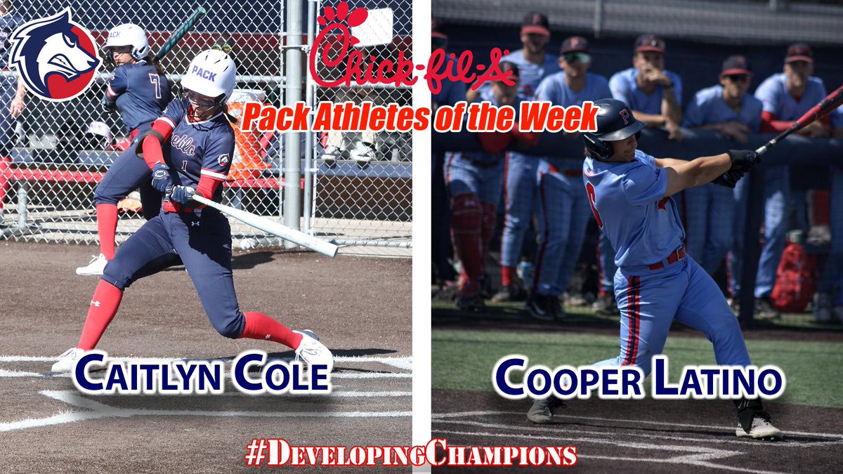 CSUPsoftball's tweet photo. 🚨 #PackNation! Caitlyn Cole and Cooper Latino have been named Pack Student-Athletes of the Week, presented by Chick-fil-A

MORE: https://t.co/a4VwIgK8NO

#DevelopingChampions https://t.co/WOS3RhJGcH