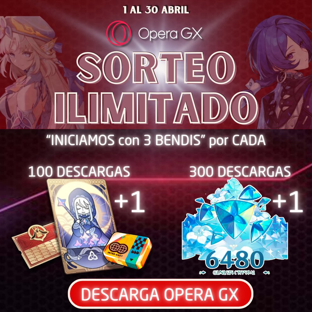 lSandrita_'s tweet photo. 🔥UN CHINGO DE BENDIS GRATIS AAAAAAA🔥

✅ PASOS PARA PARTICIPAR

1⃣Entra desde mi link a través de otro navegador PASO MUY IMPORTANTE  y descarga  https://t.co/Lsv8RoPmLj 

2⃣Sube tus capturas de la instalación *fotos referencia en mi discord* https://t.co/LJe4OrDQuw en el canal de #📸Participación opera

😎DESEAS TENER MÁS OPCIONES DE GANAR??
➡️Si realizas la descarga de Opera Gx en diferentes PC's, tendrás más participaciones! +info en mi discord

¿Qué pasa si ya tengo Opera GX descargado? *como tu servidora aqui mi cuyeyo TwT
No desinstales nada! Solo descarga desde otro navegador mi link y ejecuta el archivo descargado.
Te aparecerá que busca actualizaciones y listo!

Se viene un chingo de bendis y maybe varios paquetes?
Denle 💓 y 🔁 que me apoyan mucho difundiendo!!
