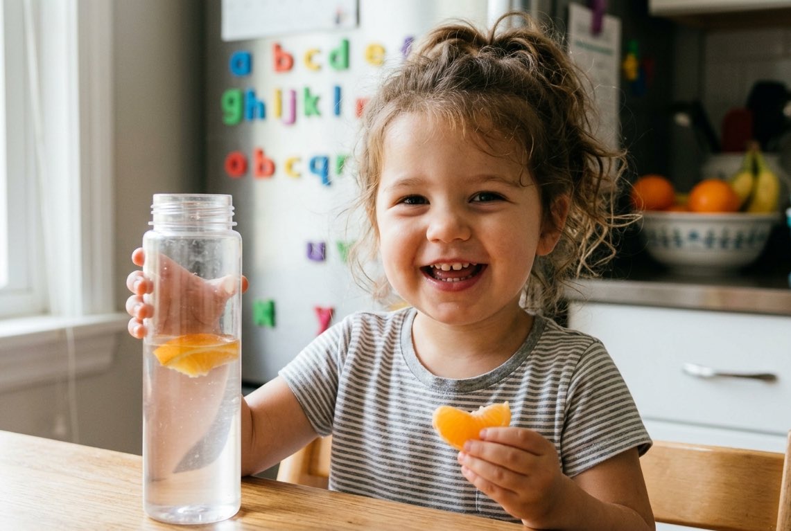 Naresh80009's tweet image. That fruit‑flavored juice your child loves?

Often has as much sugar as a soda  
+ almost no real fruit.  

Swap:  
Water + real fruit slice  
(and watch tantrums drop).

#KidsHealth #HiddenSugar #ParentingTips #HealthyKids #RealFood #ChildNutrition