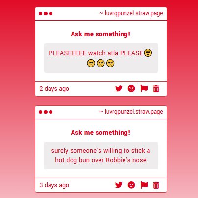 julianmiflaco's tweet image. 1- is that the saga with the mpreg joke

2- oof i would suggest sending them a strawpage if they have one? sometimes its tough to recognize ai 

3- its on my bio! @/dannyisonfiree my bff

4- the concept of this

5- I WILL I NEED TO

6- im #tired of him

luvrqpunzel.straw.page