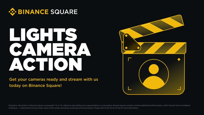 shinBysim8's tweet photo. Lights, camera, action, it’s your turn to shine on Binance Square.

Join our Global Livestreaming Program and go live today! https://t.co/r5cGUOYYDl