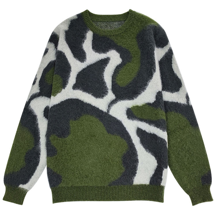 gfsrgerw52864's tweet image. Wild but make it cozy 🖤📷This fuzzy abstract camo knit is serving major statement sweater energy. Soft, warm, and way too cool to blend in. Who else is living in oversized knits this season?  #SweaterWeather #KnitSweater #AbstractPrint #CamoSweater #WinterFashion #CozyVibes
