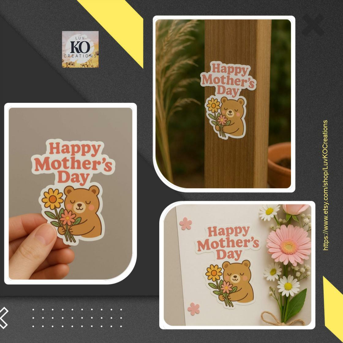 KayysCreation's tweet image. Celebrate mom with our adorable Mother's Day Bear Sticker for just $2.00! Perfect for adding a touch of love to any gift. Get yours today! #MothersDay #StickerArt

Shop Now etsy.com/listing/190374…