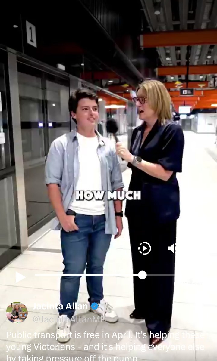 protect_the_CFA's tweet photo. Did some sleuthing - as I suspected the vox pop with some supposed random travellers by Jacinta Allan at Parkville station is a complete set up - they brought in a dozen members of Young Labor to give some glowing praise. #SpringSt https://t.co/NZoyjcq3Sn