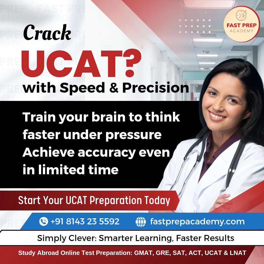fastprepacademy's tweet image. Crack the UCAT with speed and precision at Fast Prep Academy 🚀

⚡ Learn time-saving strategies for every section
🎯 Boost accuracy with targeted practice
🧠 Sharpen decision-making under timed conditions
📊 Real UCAT-style mocks with performance analysis.
#ucat #doctor #med