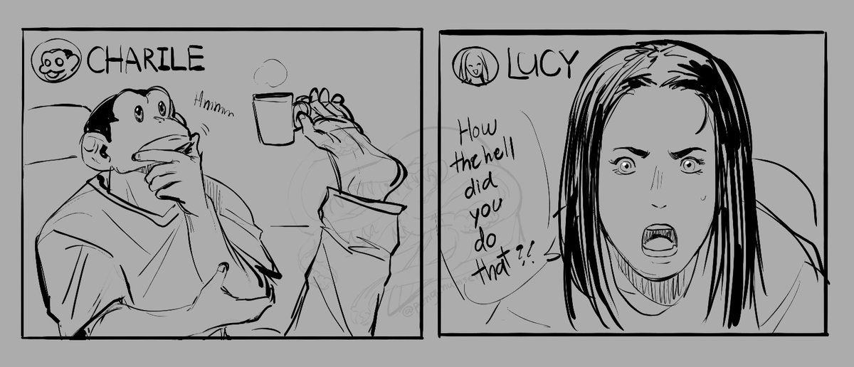 pengunumserdaw's tweet image. out of context Charile and Lucy with lines art of mine
 #DARWIN_INCIDENT #doodles
