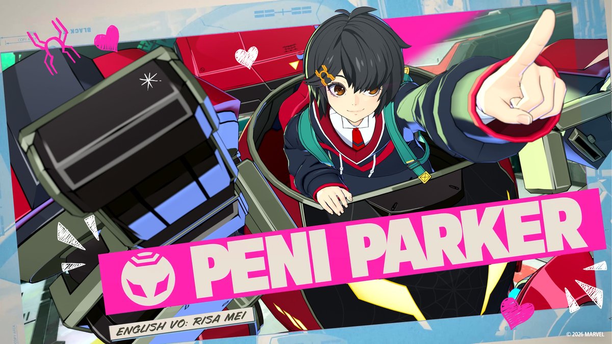 Peni Parker, the tech prodigy with her SP//dr suit and a unique psychic bond. Risa Mei (<a href="/LoveRisaMei/">Risa♛Mei🌙 is Gekkomon🦎</a>)  in English and Rie Takahashi give her a voice in a #MarvelTokon: Fighting Souls!