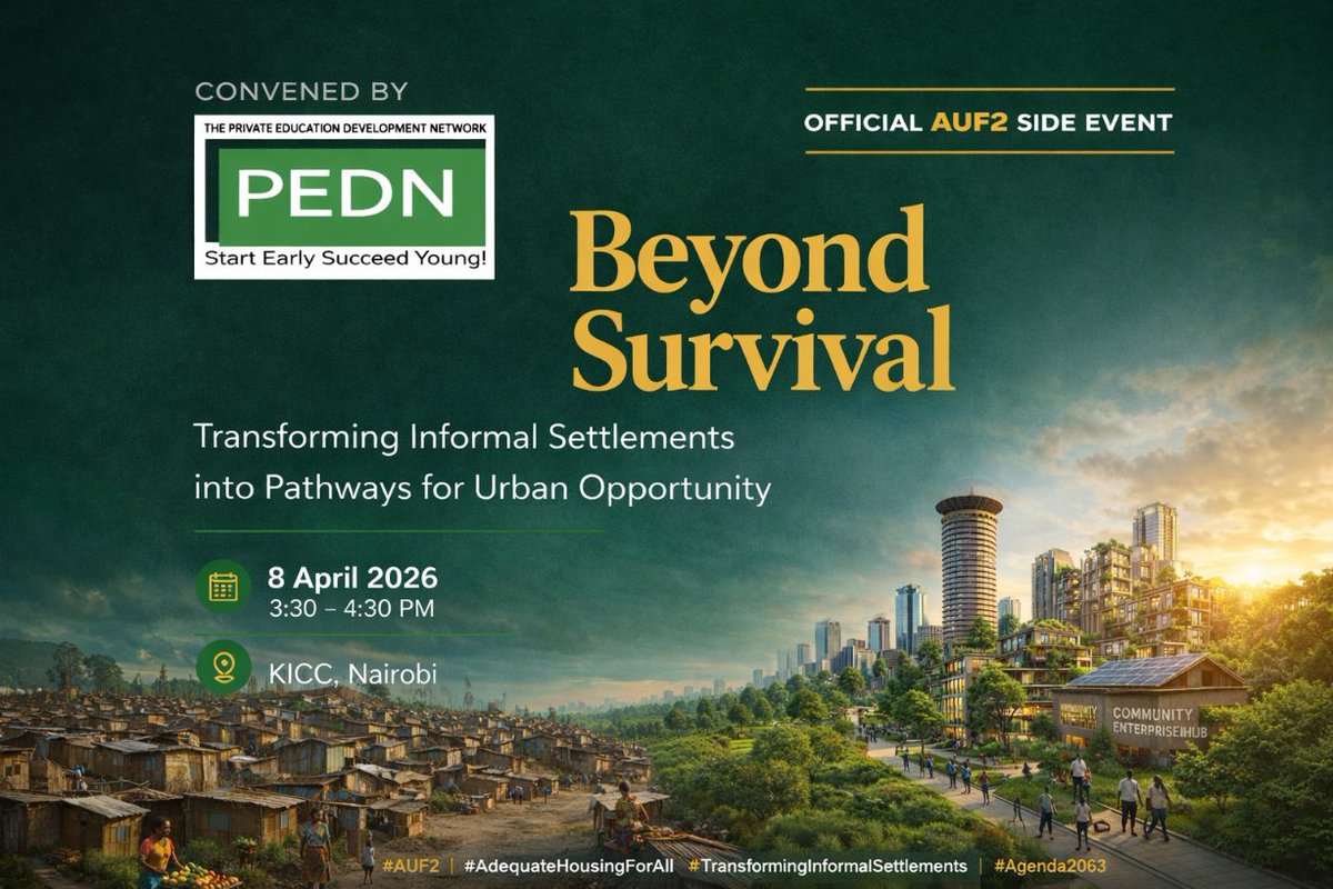 1996Racheal's tweet photo. I’m glad to share that I’ll be hosting and contributing to an official side event at #AUF2.

📍 KICC, Nairobi
🗓 8 April 2026 | 🕒 3:30–4:30 PM
👉 Attendance requires AUF2 side event registration.
Register via:https://t.co/K8HIwkagaU 
#UrbanDevelopment #Agenda2063 https://t.co/yrzf2gwlIt