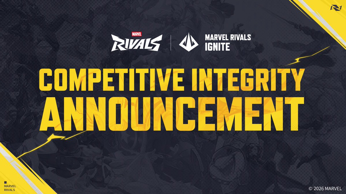 RivalsEsports's tweet image. Ignite 2026 Preseason – Competitive Integrity Update

Hi Rivals,
We appreciate the community's support and cooperation as we continue to uphold the integrity of Marvel Rivals esports.

Following concerns raised during a recent Preseason match in the Americas region, player