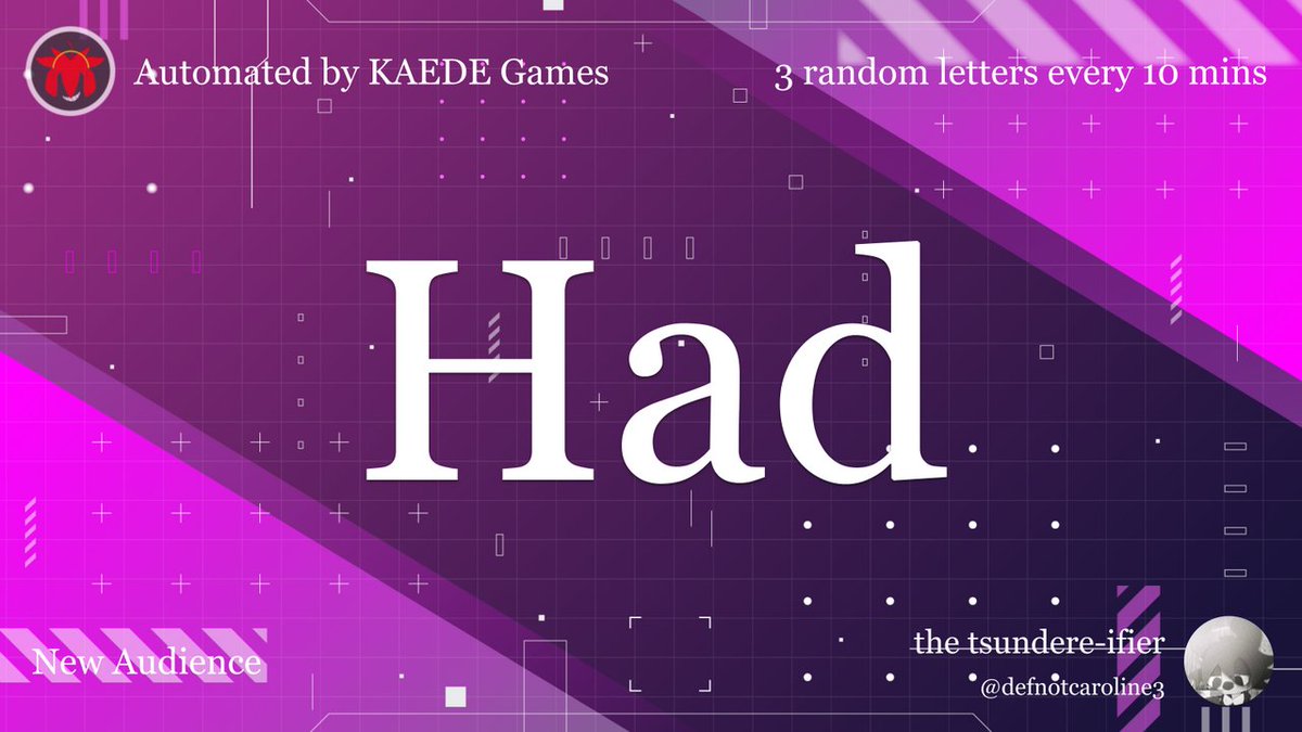 3 random letters every 10 mins tweet media