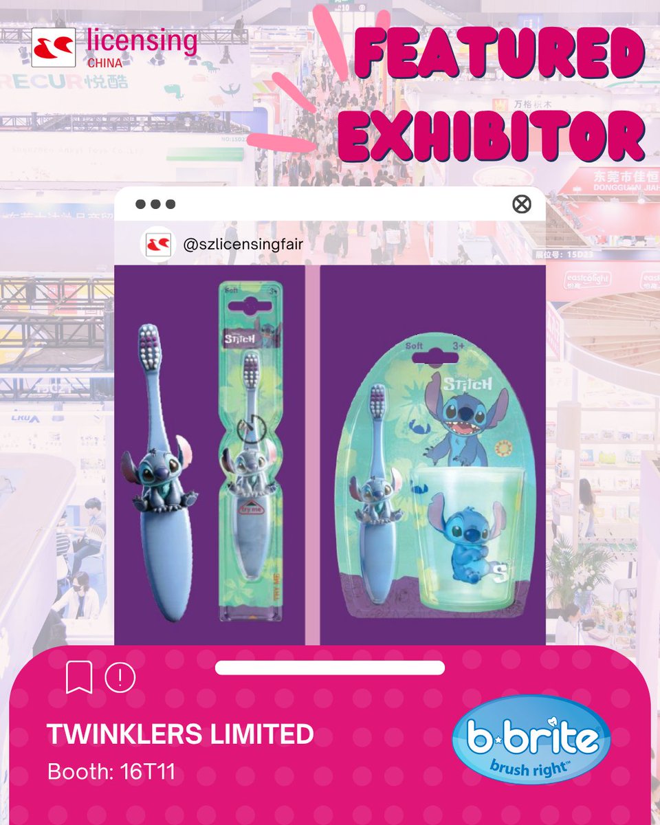 szlicensingfair's tweet photo. 【🌟#Highlight Exhibitor】
🌍 𝐀𝐫𝐞 𝐲𝐨𝐮 𝐫𝐞𝐚𝐝𝐲 𝐭𝐨 𝐩𝐥𝐚𝐲?
📢 Twinklers Limited is an innovator in the children's toothbrush industry, serving retailers, oral care licenses and brand makers worldwide.
🗓️ 9-11 April 2026
📌 Shenzhen https://t.co/ocfwe7oSvn
