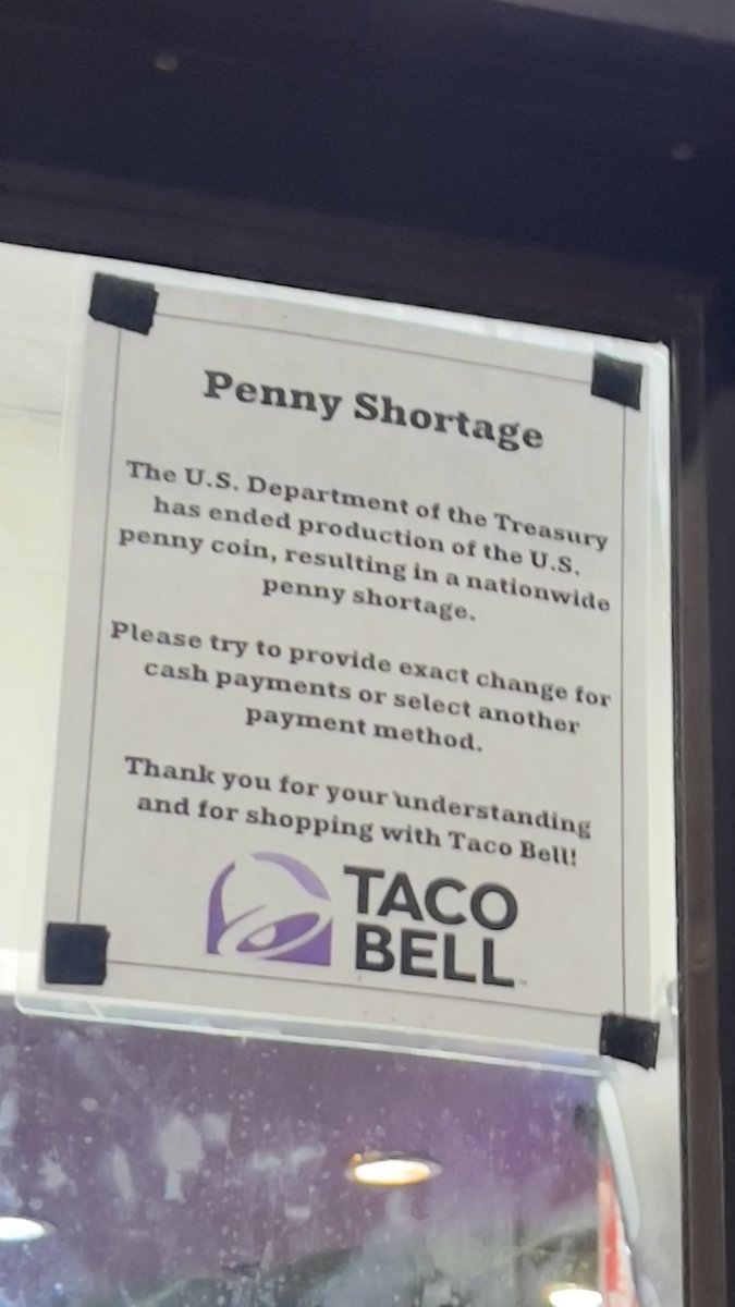 So much for all the penny pinchers out there, the fed pricing out the lower class expecting them to pay the exact amount that the company themselves cannot provide back #EatTheRich #TacoBell #USTreasury #FederalReserve