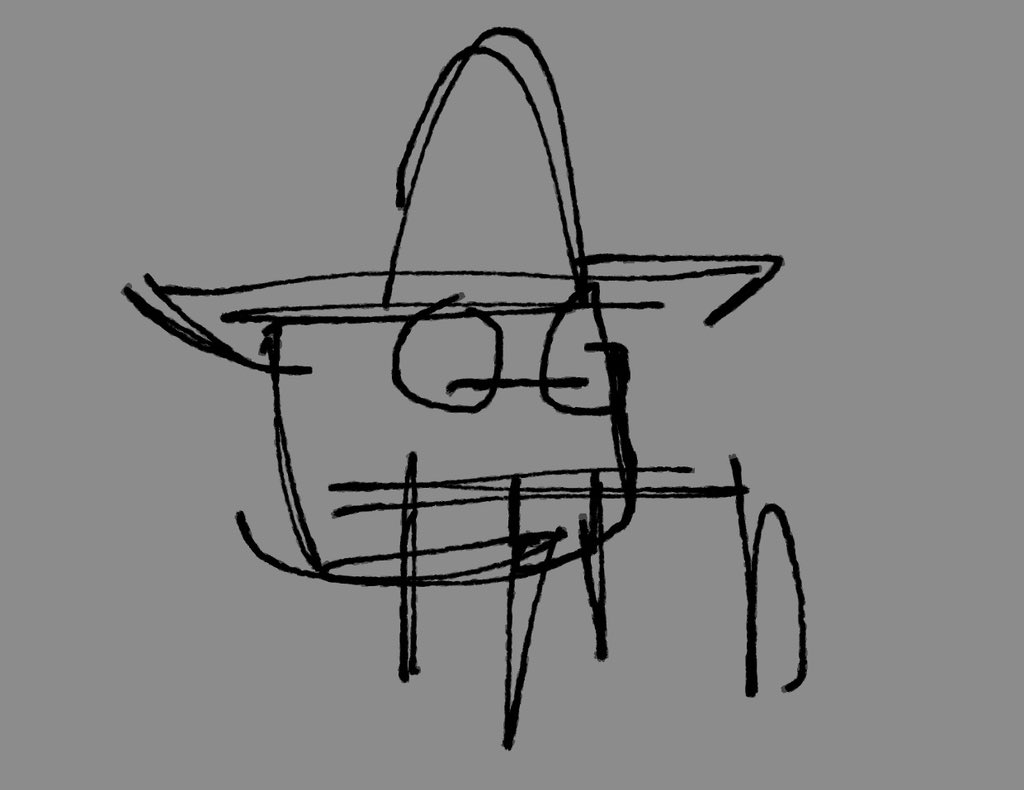TRIED TO DRAW WITH MY EYES CLOSED. TELAMON WAS THE CLOSEST