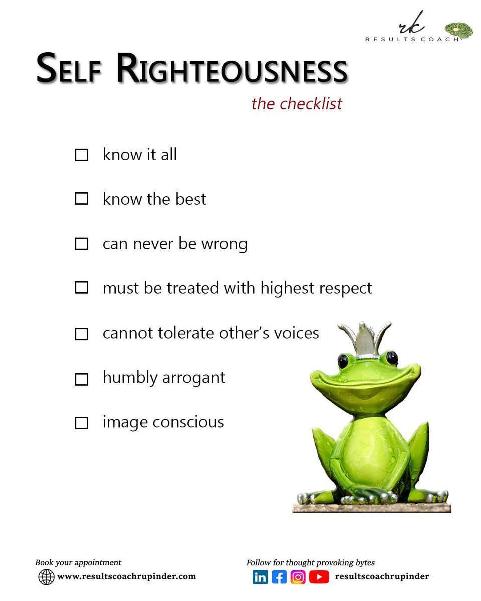 coachrupinder's tweet photo. Feel free to comment 'I KNOW' if you agree and 'I KNOWWW' if you experienced this behavior around you ! 

DM to book your coach

#selfrighteousness #workplace #conflicts #results #ChangeTheGame  #EachBrainThinksDifferent #Leadership #entrepreneur #Coaching #Neuroscience #learning https://t.co/m9Y7xsbRtq