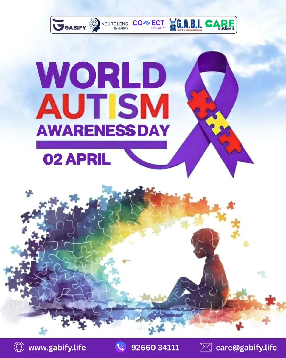 Gabify_life's tweet image. World Autism Awareness Day

Every child sees the world in their own beautiful way
Let’s celebrate differences, spread awareness, and build a more inclusive world for children with autism.

#WorldAutismAwarenessDay #Gabify #Autism #EarlyIntervention #Neurodiversity