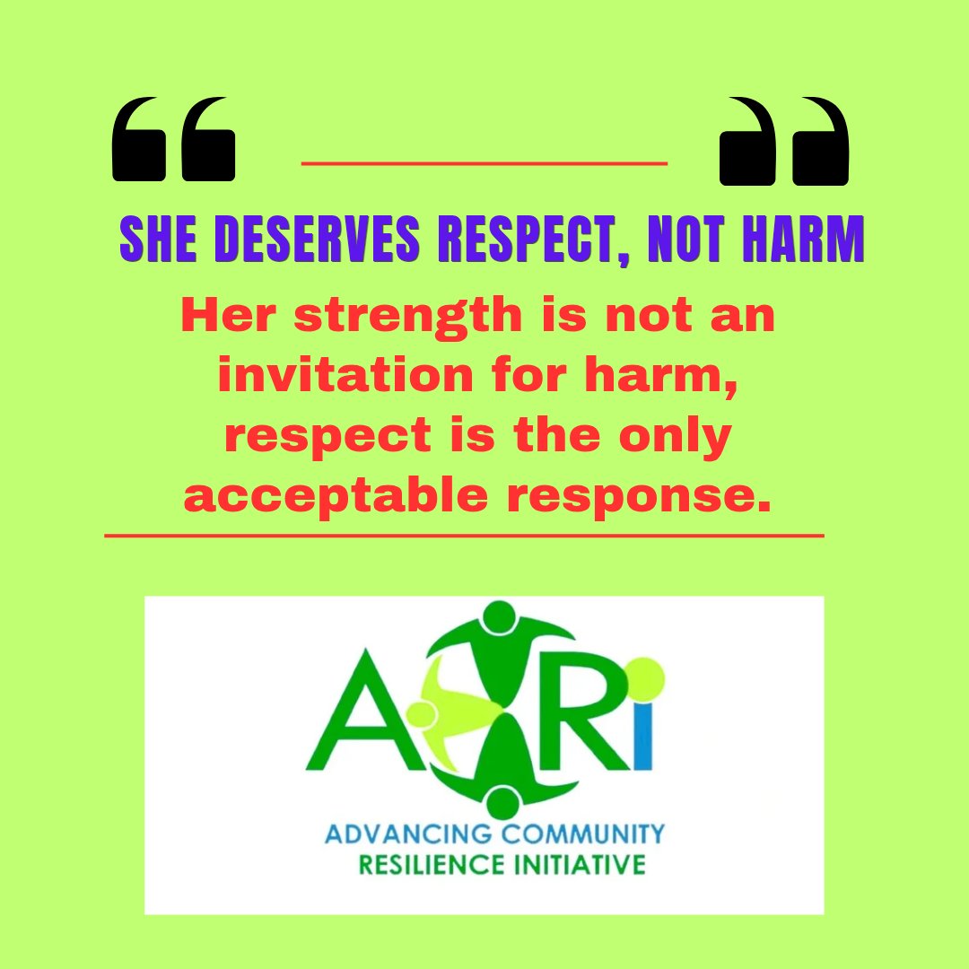 acriuganda's tweet photo. @Acriuganda, She deserves respect, not violence. Her strength is not an invitation it’s her right. In everyday life, at school, at home or in the community, respect is the only acceptable response. Boys, girls, everyone stop violence, choose kindness and uphold respect. #NoToHarm https://t.co/v09bcXmBuj