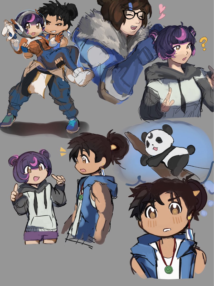 LaughinqStock's tweet image. scared posting on this app but I think Juno and Wuyang look super duper cute together + also Sunshrine for my twin sister :3 #juno #wuyang #milkywave #kiriko #overwatch