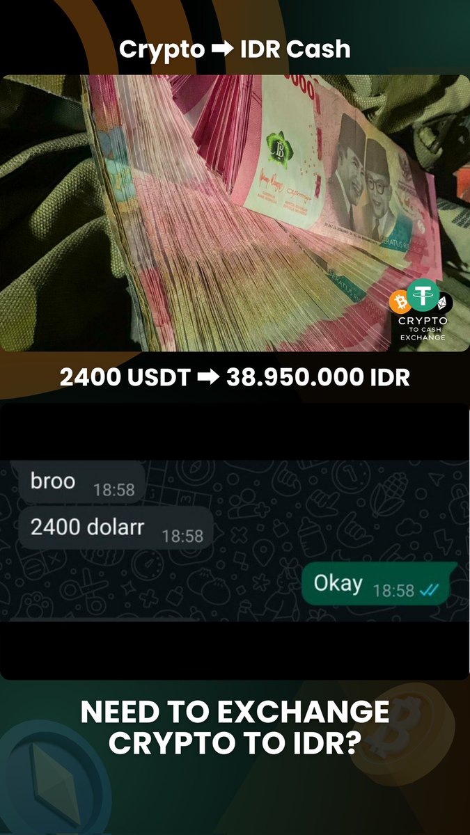 BaliCryptoCash's tweet photo. 💶 Exchanged 2400USDT to 38.950.000IDR smooth &amp; direct.
We offer face-to-face crypto exchanges in Bali, with no hidden fees. Cash or transfer, your choice. 

💬 Got questions? We’re just one message away

https://t.co/PepyG7Y3Lh
https://t.co/EKx3fz4kBH

#BaliCrypto #Exchange https://t.co/MJ44ancHmg