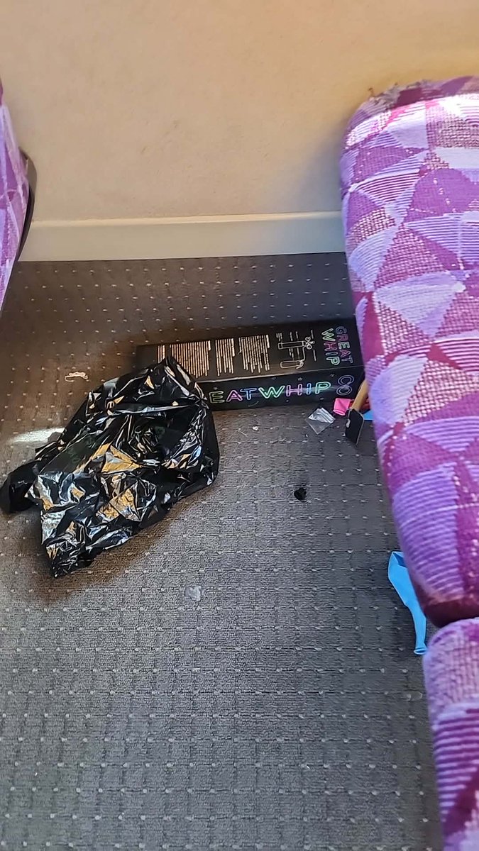 bubbadave29's tweet photo. @VLine The evidence he left behind that the conductor has now walked past twice... only entering the next carriage when the person disembarked at caulfield. This is not a good look in the vulnerable area near disability rack https://t.co/z8kPgClFY3
