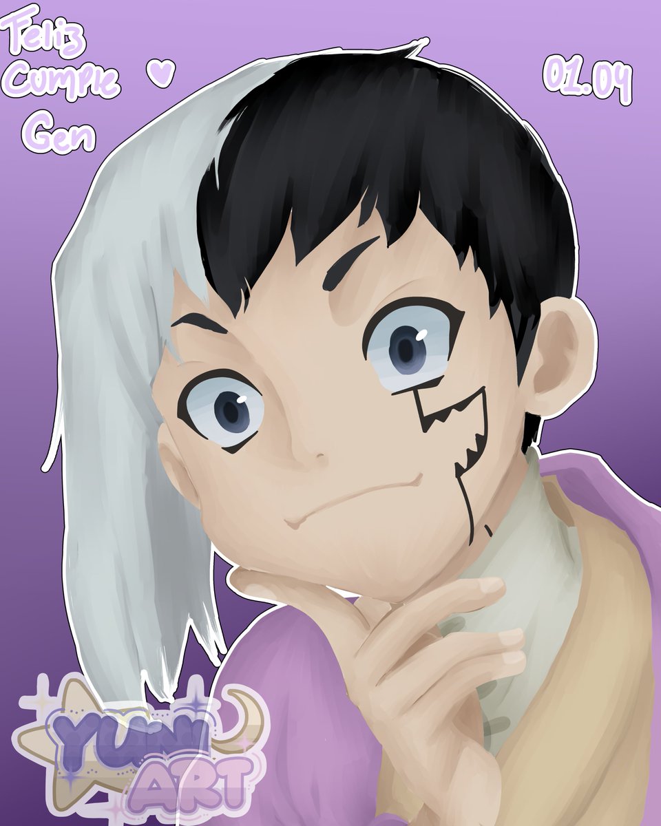 YuniArte_'s tweet image. A media hora de que termine su cumpleaños, termine el dibujo de Gen

#genasagiri #gen #drstone