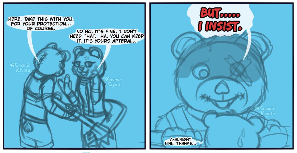 KosmicKiyote's tweet image. I love the fact that the official Bundles toy comes with Snuggs' pickaxe (And yes I have it)
Does that make them cannon?  Not exactly😅
Does it keep the ship alive for me?  Yes 😊

💙&amp;amp;🔁Appreciated!
#Snuggles #FortniteFanArt #Snuggs #Bundles #CuddleBears #Fortnite