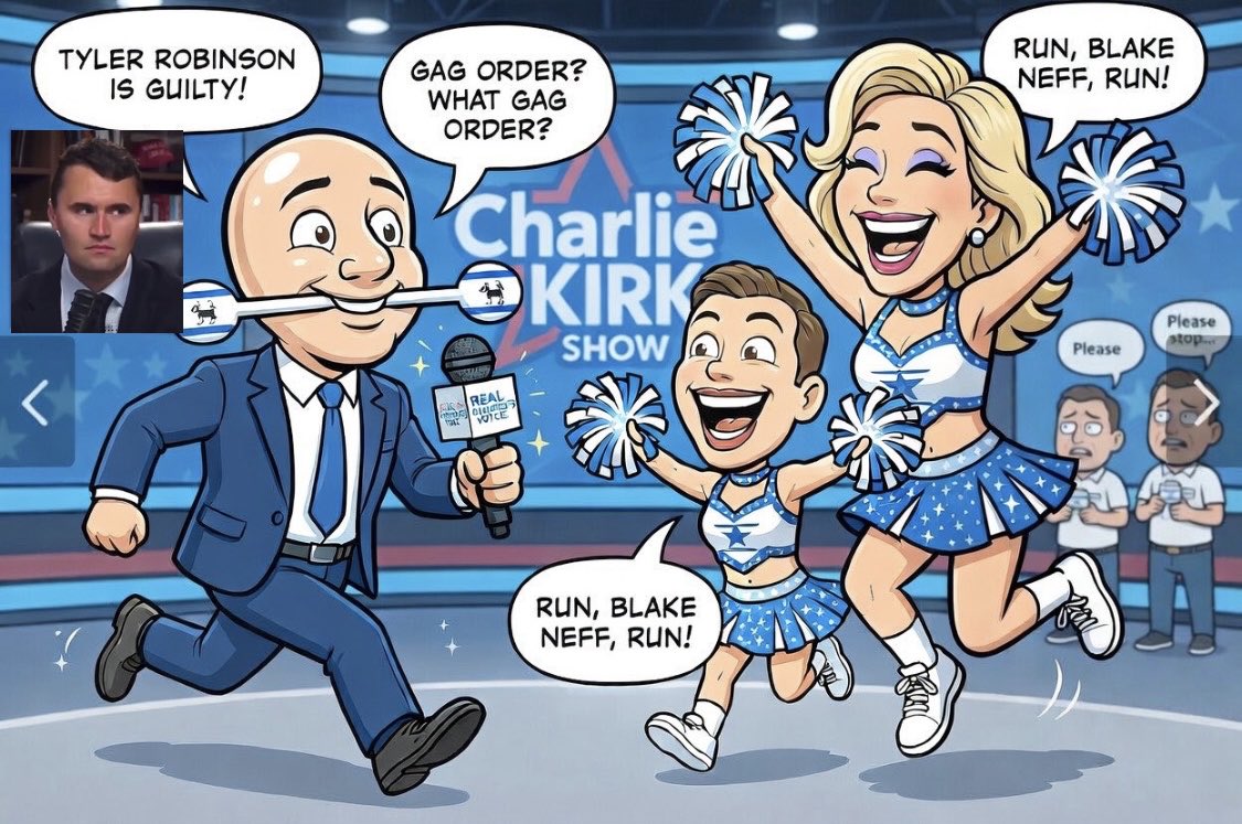 blindlygab's tweet photo. @RealCandaceO @ShawnOnTheRight @BlakeSNeff @Kelly49Nani @MrsErikaKirk The BlakeNeffSpeed is becoming the Gag Breaking Neocon, IMO.
#politicalsatire #blakeneffspeed Disclaimer Satirical parody for humor only. Exaggerated cartoon depiction. https://t.co/cERl6q3n00