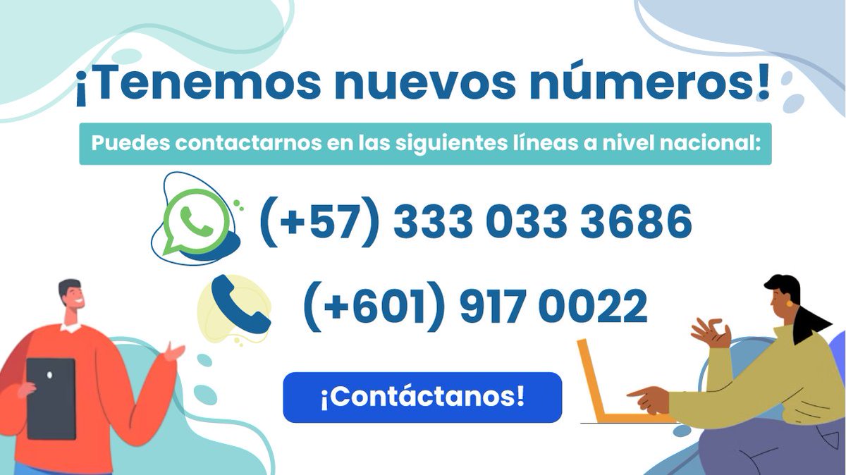 En Farmalisto tenemos nuevas líneas de contacto 📲

Para acompañarte en cada momento de tu vida, al alcance de tú mano, estas son las nuevas líneas de contacto 💚
 
📱 WhatsApp: (+57) 333 033 3469
☎️ Línea fija: (601) 919 7555
Estamos aquí para ti, cuando lo necesites 🙌