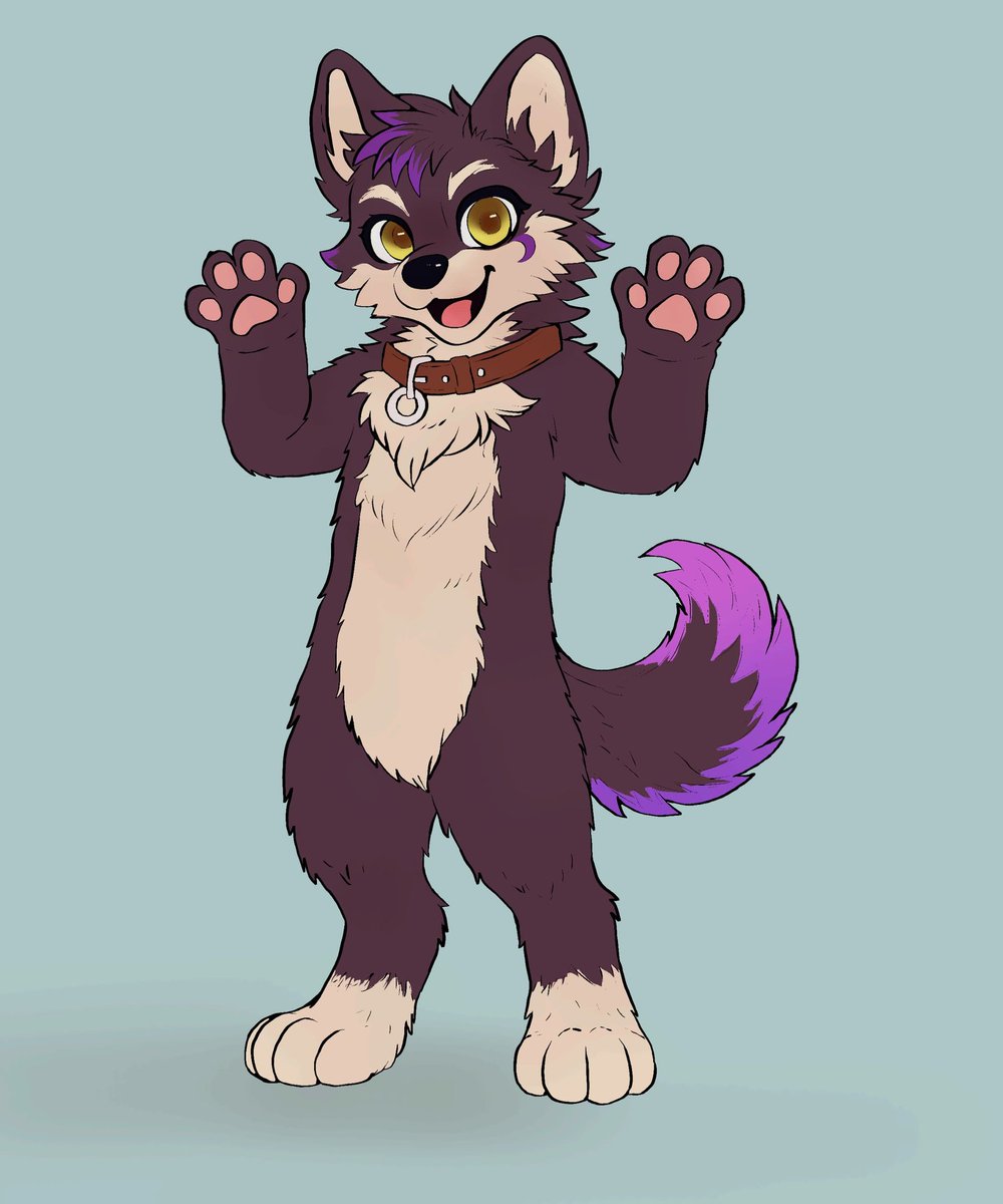 GraceTurne31972's tweet photo. Say hello to this playful little fluffball 🐾💜
Full of energy, mischief, and way too many headpats needed would you trust them? 👀✨
 #furryart #furryartist #fursona #anthro #artshare #furryfandom #cuteart #characterdesign #ocart #furrycommunity #artwork #commissionopen #furryoc https://t.co/zSGCX0ot7r