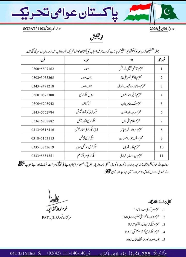 Pakistan Awami Tehreek North Punjab tweet media