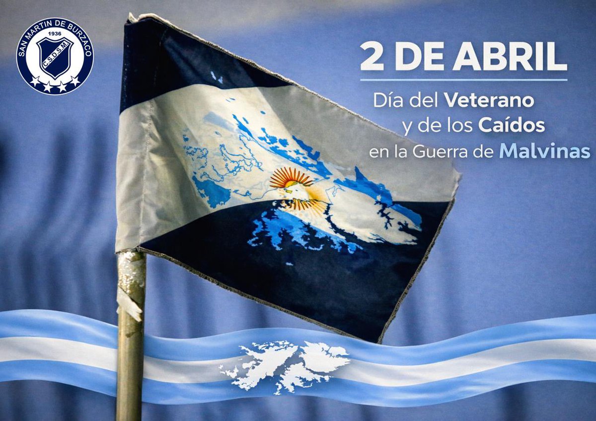 SanMartinBurz's tweet photo. Hoy recordamos a quienes lucharon con valentía y a quienes dieron su vida en la Guerra de Malvinas.

Honramos a nuestros veteranos y caídos, y renovamos el compromiso de mantener viva la memoria, con respeto y orgullo.

Las Malvinas fueron, son y serán argentinas 🇦🇷 https://t.co/q8A4pxjelz