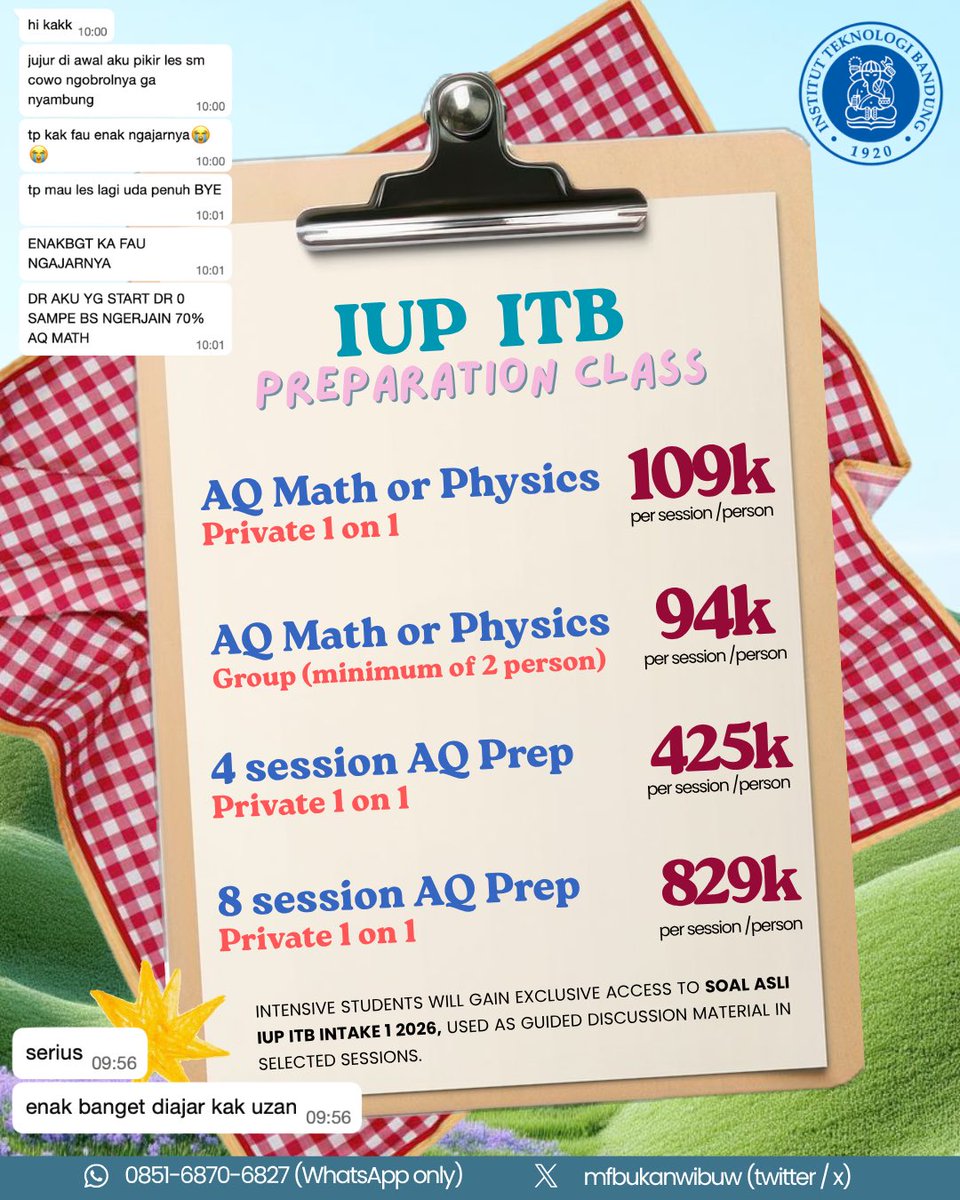 ale 𝜗𝜚 TUTORING IUP UGM & ITB tweet media