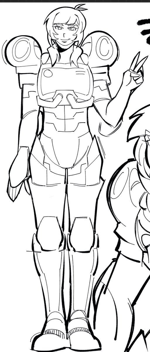 isaacclarkeluvr's tweet image. not done but she’s too cute… yes im kinda redesigning her whatever who cares 
#invincible #techjacket
