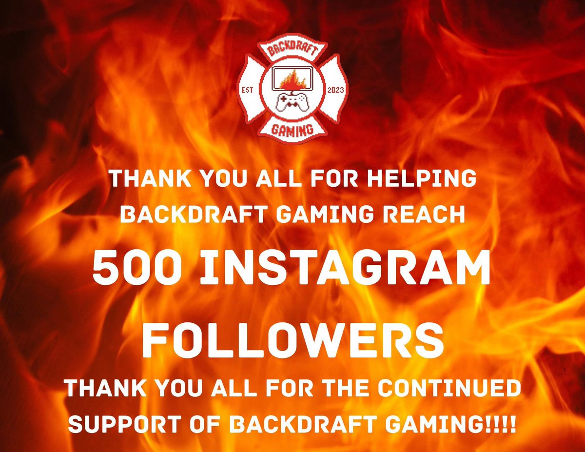 BackDraftGameNC's tweet photo. Thank you all for helping BackDraft Gaming reach 500 Instagram followers. Whether you followed on day one or yesterday, your continued support is greatly appreciated!!!

#BackDraftGamingNC #AutismOnFire #Gaming #Autism #ADHD #Instagram https://t.co/1GeRhkzXyk