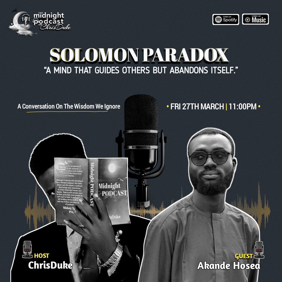 chrisduke97's tweet photo. We give the best advice…
just not to ourselves.

SOLOMON PARADOX
A mind that guides others—yet abandons itself.

This episode will make you pause and rethink your decisions.

🎧 Listen:
https://t.co/vTKONaCnn7

Don’t just listen… tell me what hit you.
#podcast https://t.co/wxOtlXbGc4
