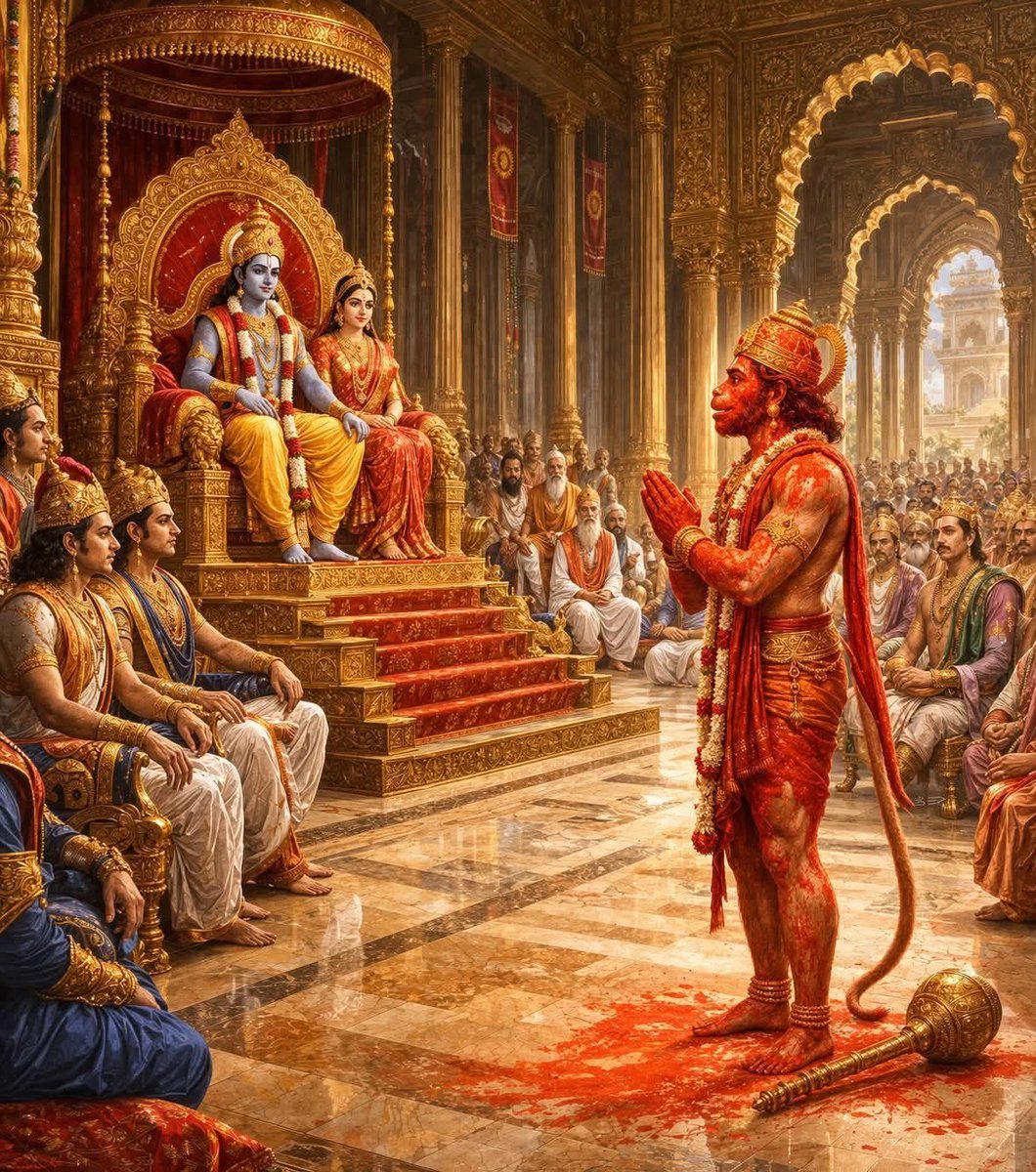 drpandeyanil's tweet photo. महायुद्ध समाप्त हो चुका था। जगत को त्रास देने वाला रावण अपने कुटुंब सहित नष्ट हो चुका था। कौशलाधीश राम के नेतृत्व में चहुँओर शांति थी। 

राम का राज्याभिषेक हुआ। राजा राम ने सभी वानर और राक्षस मित्रों को ससम्मान विदा किया। अंगद को विदा करते समय राम रो पड़े थे। हनुमान को विदा करने की शक्ति तो श्रीराम में भी नहीं थी। माता सीता भी उन्हें पुत्रवत मानती थी। हनुमान अयोध्या में ही रह गए। 

राम दिन भर दरबार में, शासन व्यवस्था में व्यस्त रहे। संध्या जब शासकीय कार्यों से छूट मिली तो गुरु और माताओं का कुशलक्षेम पूछ अपने कक्ष में आए। हनुमान उनके पीछे-पीछे ही थे। राम के निजी कक्ष में उनके सारे अनुज अपनी-अपनी पत्नियों के साथ उपस्थित थे। वनवास, युद्ध, और फिर अंनत औपचारिकताओं के पश्चात यह प्रथम अवसर था जब पूरा परिवार एक साथ उपस्थित था। राम, सीता और लक्ष्मण को तो नहीं, कदाचित अन्य वधुओं को एक बाहरी, अर्थात हनुमान का वहाँ होना अनुचित प्रतीत हो रहा था। चूंकि शत्रुघ्न सबसे छोटे थे, अतः वे ही अपनी भाभियों और अपनी पत्नी की इच्छापूर्ति हेतु संकेतों में ही हनुमान को कक्ष से जाने के लिए कह रहे थे। पर आश्चर्य की बात कि हनुमान जैसा ज्ञाता भी यह मामूली संकेत समझने में असमर्थ हो रहा था। 

अस्तु, उनकी उपस्थिति में ही बहुत देर तक सारे परिवार ने जी भर कर बातें की। फिर भरत को ध्यान आया कि भैया-भाभी को भी एकांत मिलना चाहिए। उर्मिला को देख उनके मन में हूक उठती थी। इस पतिव्रता को भी अपने पति का सानिध्य चाहिए। अतः उन्होंने राम से आज्ञा ली, और सबको जाकर विश्राम करने की सलाह दी। सब उठे और राम-जानकी का चरणस्पर्श कर जाने को हुए। परन्तु हनुमान वहीं बैठे रहे। उन्हें देख अन्य सभी उनके उठने की प्रतीक्षा करने लगे कि सब साथ ही निकले बाहर। 

राम ने मुस्कुराते हुए हनुमान से कहा, "क्यों वीर, तुम भी जाओ। तनिक विश्राम कर लो।"

हनुमान बोले, "प्रभु, आप सम्मुख हैं, इससे अधिक विश्रामदायक भला कुछ हो सकता है? मैं तो आपको छोड़कर नहीं जाने वाला।"

शत्रुघ्न तनिक क्रोध से बोले, "परन्तु भैया को विश्राम की आवश्यकता है कपीश्वर! उन्हें एकांत चाहिए।"

"हाँ तो मैं कौन सा प्रभु के विश्राम में बाधा डालता हूँ। मैं तो यहाँ पैताने बैठा हूँ।"

"आपने कदाचित सुना नहीं। भैया को एकांत की आवश्यकता है।"

"पर माता सीता तो यहीं हैं। वे भी तो नहीं जा रही। फिर मुझे ही क्यों निकालना चाहते हैं आप?"

"भाभी को भैया के एकांत में भी साथ रहने का अधिकार प्राप्त है। क्या उनके माथे पर आपको सिंदूर नहीं दिखता?

हनुमान आश्चर्यचकित रह गए। प्रभु श्रीराम से बोले, "प्रभु, क्या यह सिंदूर लगाने से किसी को आपके निकट रहने का अधिकार प्राप्त हो जाता है?"

राम मुस्कुराते हुए बोले, "अवश्य। यह तो सनातन प्रथा है हनुमान।"

यह सुन हनुमान तनिक मायूस होते हुए उठे और राम-जानकी को प्रणाम कर बाहर चले गए। 
----------------------------

प्रातः राजा राम का दरबार लगा था। साधारण औपचारिक कार्य हो रहे थे कि नगर के प्रतिष्ठित व्यापारी न्याय मांगते दरबार में उपस्थित हुए। ज्ञात हुआ कि पूरी अयोध्या में रात भर व्यापारियों के भंडारों को तोड़-तोड़ कर हनुमान उत्पात मचाते रहे थे। राम ने यह सब सुना और सैनिकों को आदेश दिया कि हुनमान को राजसभा में उपस्थित किया जाए। रामाज्ञा का पालन करने सैनिक अभी निकले भी नहीं थे कि केसरिया रंग में रंगे-पुते हनुमान अपनी चौड़ी मुस्कान और हाथी जैसी मस्त चाल से चलते हुए सभा में उपस्थित हुए। उनका पूरा शरीर सिंदूर से पटा हुआ था। एक-एक पग धरने पर उनके शरीर से एक-एक सेर सिंदूर भूमि पर गिर जाता। उनकी चाल के साथ पीछे की ओर वायु के साथ सिंदूर उड़ता रहता। 

राम के निकट आकर उन्होंने प्रणाम किया। अभी तक सन्न होकर देखती सभा, एकाएक जोर से हँसने लगी। अंततः बंदर ने बंदरों वाला ही काम किया। अपनी हँसी रोकते हुए सौमित्र लक्ष्मण बोले, "यह क्या किया कपिश्रेष्ठ? यह सिंदूर से स्नान क्यों? क्या यह आप वानरों की कोई प्रथा है?"

हनुमान प्रफुल्लित स्वर में बोले, "अरे नहीं भैया। यह तो आर्यों की प्रथा है। मुझे कल ही पता चला कि अगर एक चुटकी सिंदूर लगा लो तो प्रभु राम के निकट रहने का अधिकार मिल जाता है। तो मैंने सारी अयोध्या का सिंदूर लगा लिया। क्यों प्रभु, अब तो कोई मुझे आपसे दूर नहीं कर पाएगा न?"

सारी सभा हँस रही थी। और भरत हाथ जोड़े अश्रु बहा रहे थे। यह देख शत्रुघ्न बोले, "भैया, सब हँस रहे हैं और आप रो रहे हैं? क्या हुआ?"