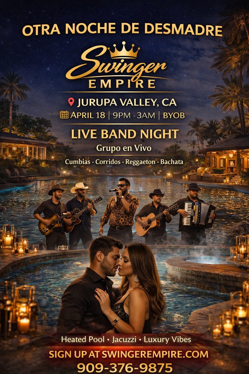 SWINGER_EMPIRE's tweet photo. Otra Noche De Desmadre 🔥
Grupo en vivo • Heated pool • Jacuzzi
Noches que no se repiten
 Sign up at 👉 https://t.co/hFCr4iTD3R https://t.co/bVKo7reV2l