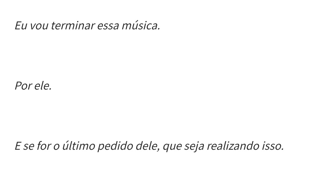 eu to chorando muito cara, isso não se faz... mds eu nunca fiquei tão tocado por uma fic em toda minha vida, eu to tão ansioso e ao mesmo tempo com medo pro final dela senhor 😩😩😩😩😩 E FÉ QUE O FRANCO VAI FICAR VIVO OS FRAMBOS VÃO CASAR 😭😭😭😭😭😭😭😭😭😭😭😭😭😭😭😭