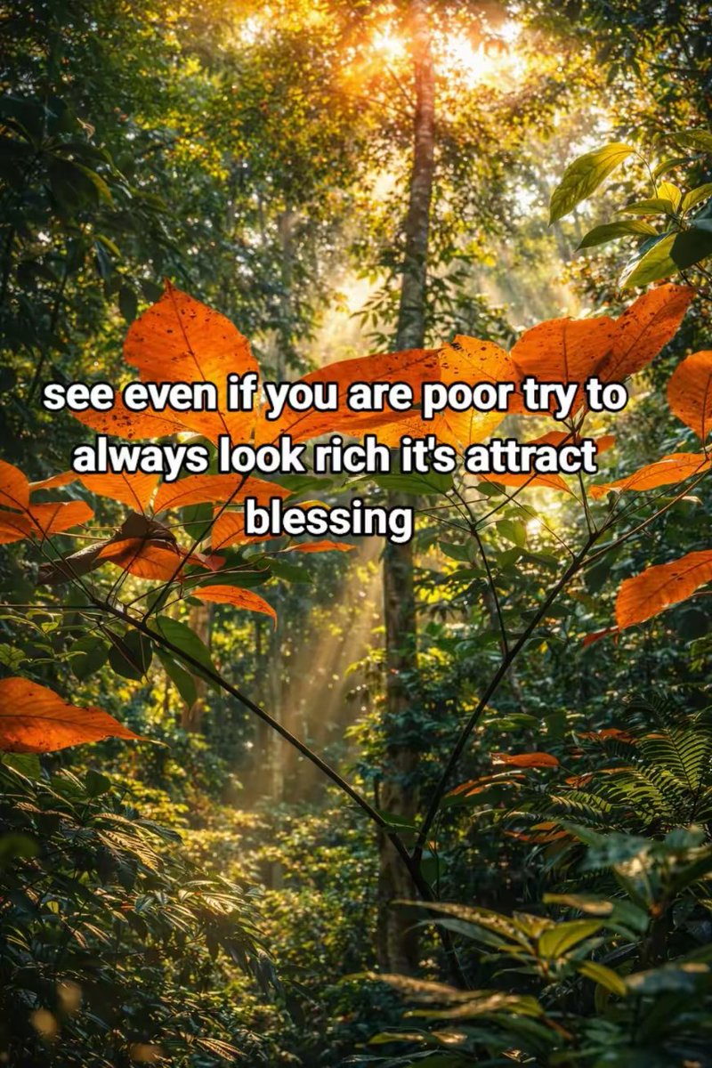 see even if you are poor try to always look rich it's attract blessing