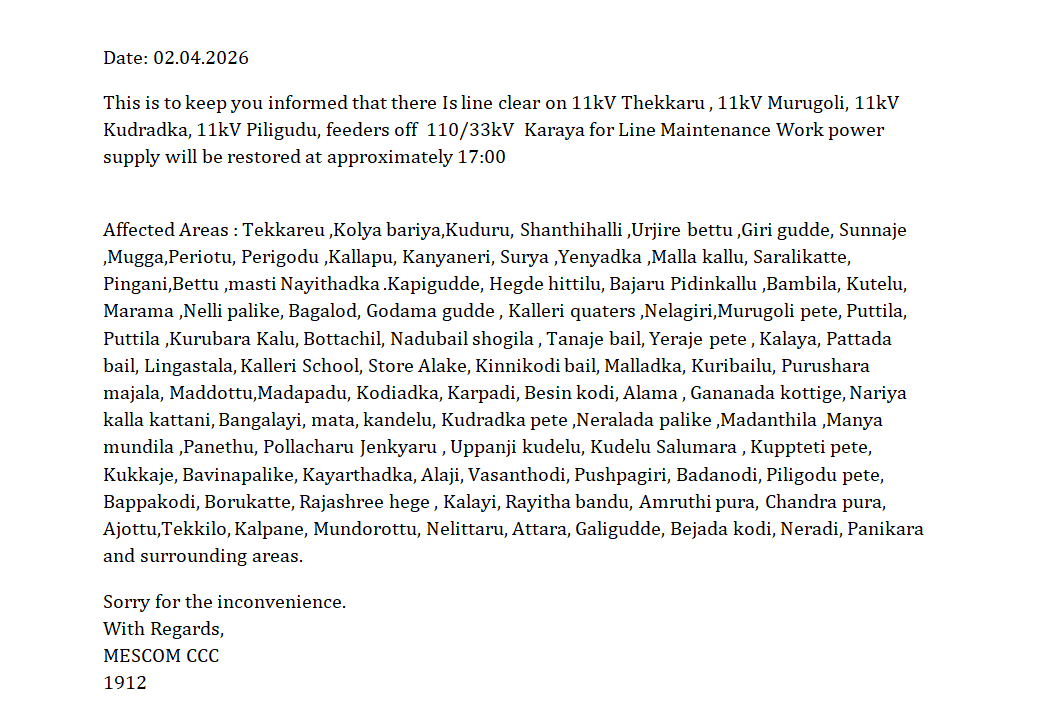 MESCOM Customer Care tweet media