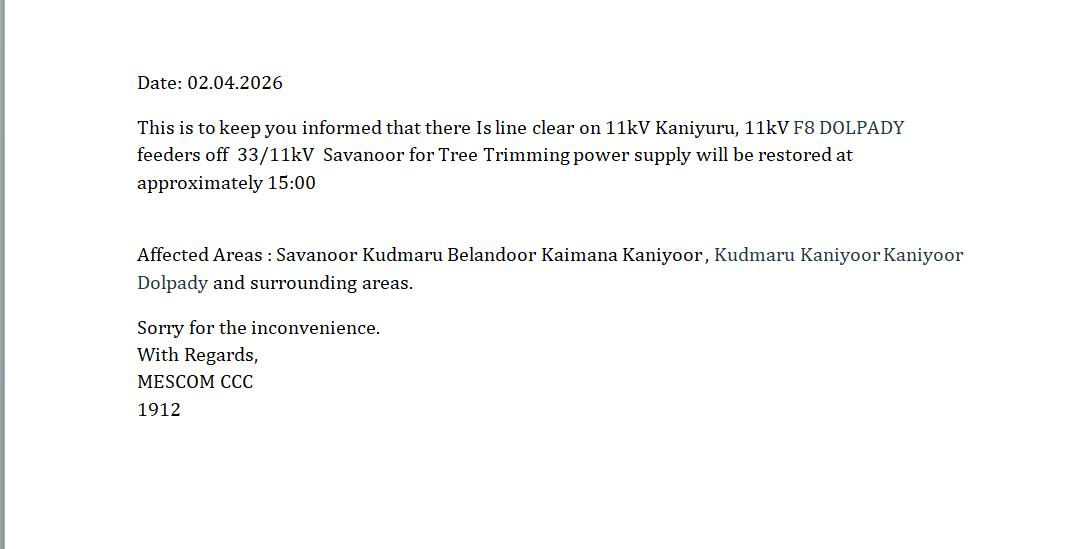 MESCOM Customer Care tweet media