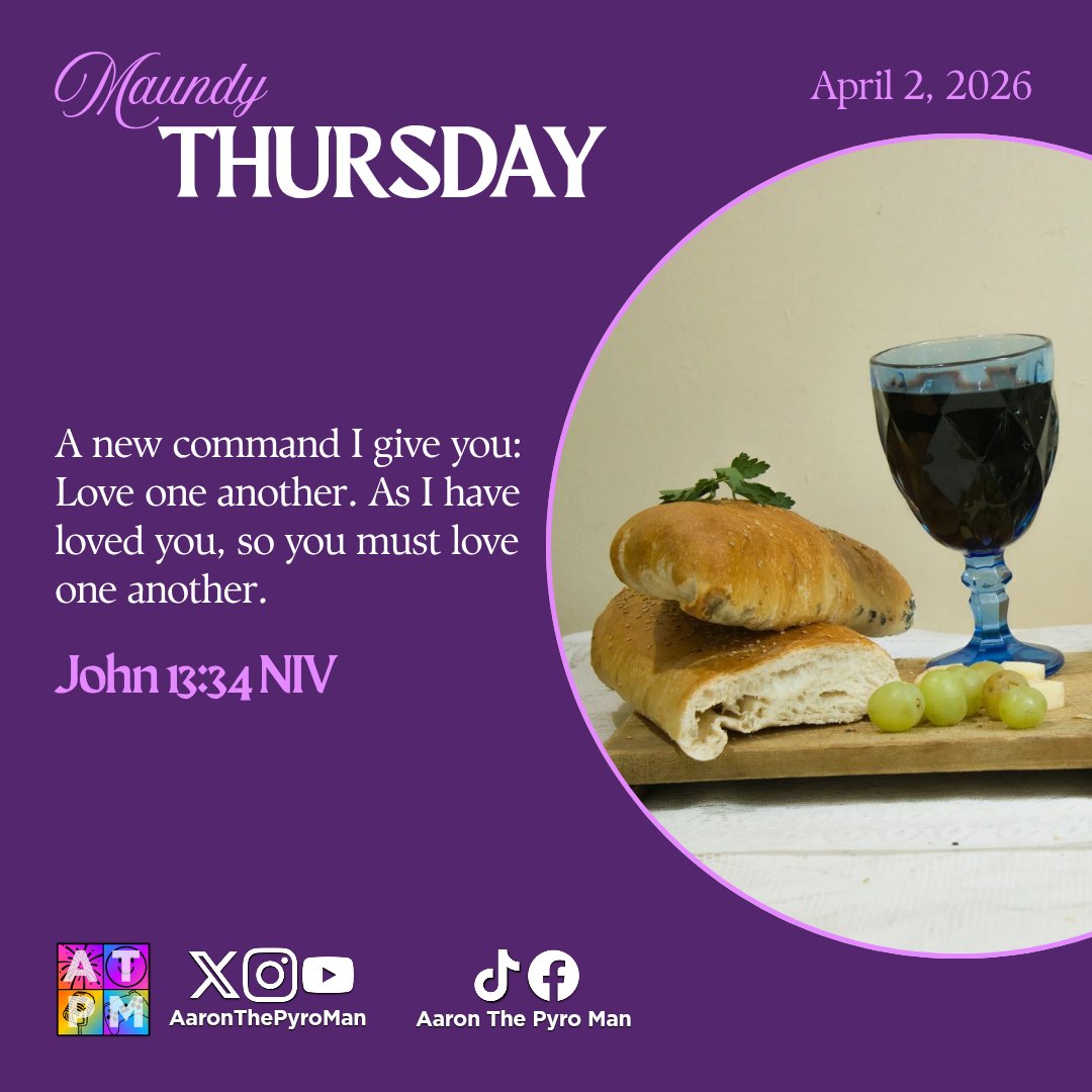 AaronThePyroMan's tweet photo. This Maundy Thursday, share your blessings and love your family to give someone your needs to a respectful person and kindness.

Have a blessed Holy Week to all. https://t.co/PpmW4ECXaL
